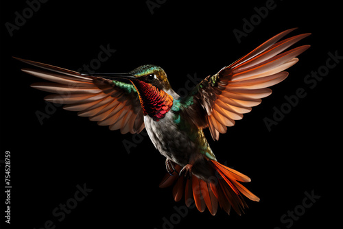Majestic Hummingbird in Dark Elegance © Canvas Alchemy