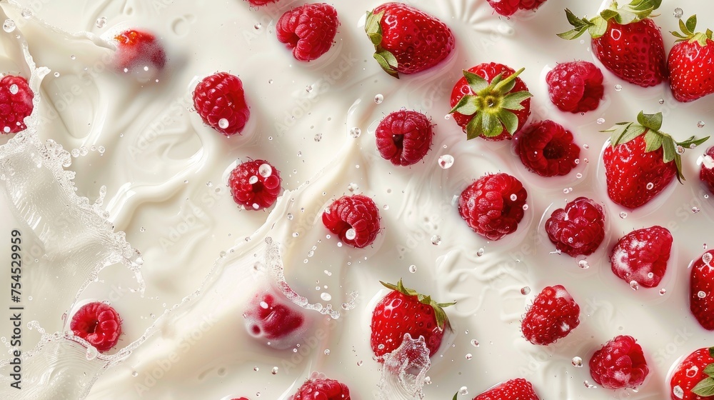 Aerial view of berries and cream whirlpool
