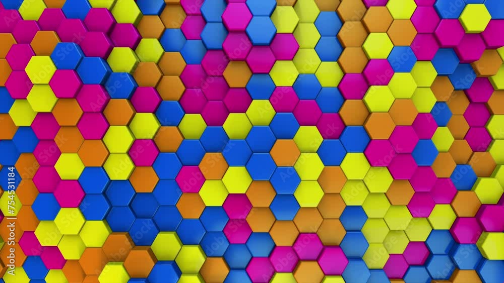 Hexagon Background Kids Fun Party Color Theme Moving Elements Hexagonal Tiles Vibrant Colors Pinata