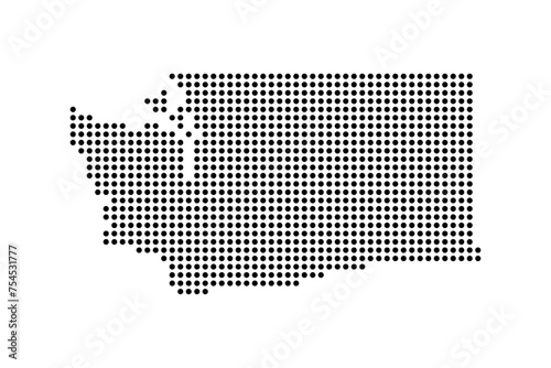 Washington state map in dots