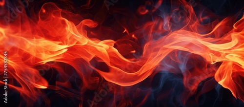 A detailed view of a fiery mix of red and orange flames, showing the intense heat and motion of the fire element. The flames are flickering and dancing, creating a mesmerizing display of colors and