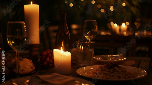 A candlelit dinner at home with homemade pasta and a decadent chocolate dessert — tenderness and care, friendship and love, trembling of the soul and a feeling of happiness