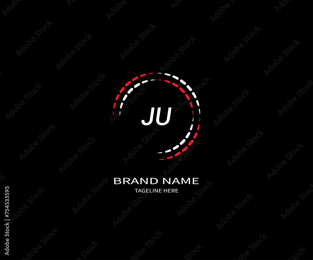 JU LETTER LOGO Design ONE BLACK BACKGROUND JU LETTER LOGO Design ONE BLACK BACKGROUND