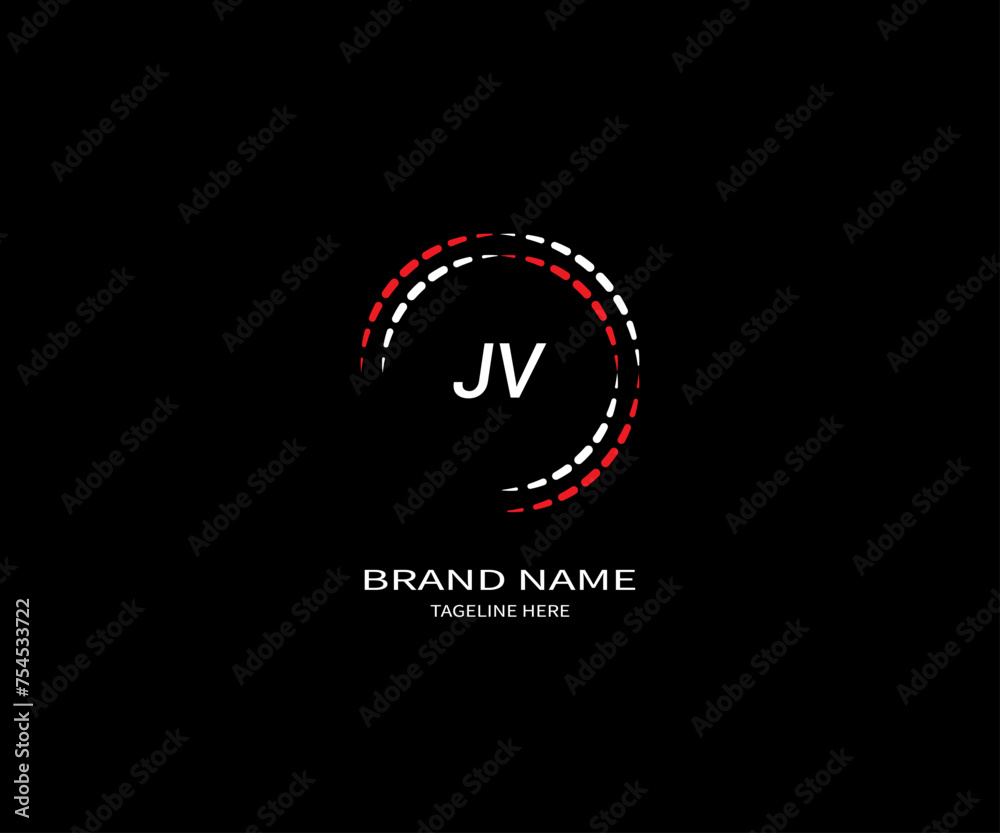 JV LETTER LOGO Design ONE BLACK BACKGROUND JV LETTER LOGO Design ONE BLACK BACKGROUND