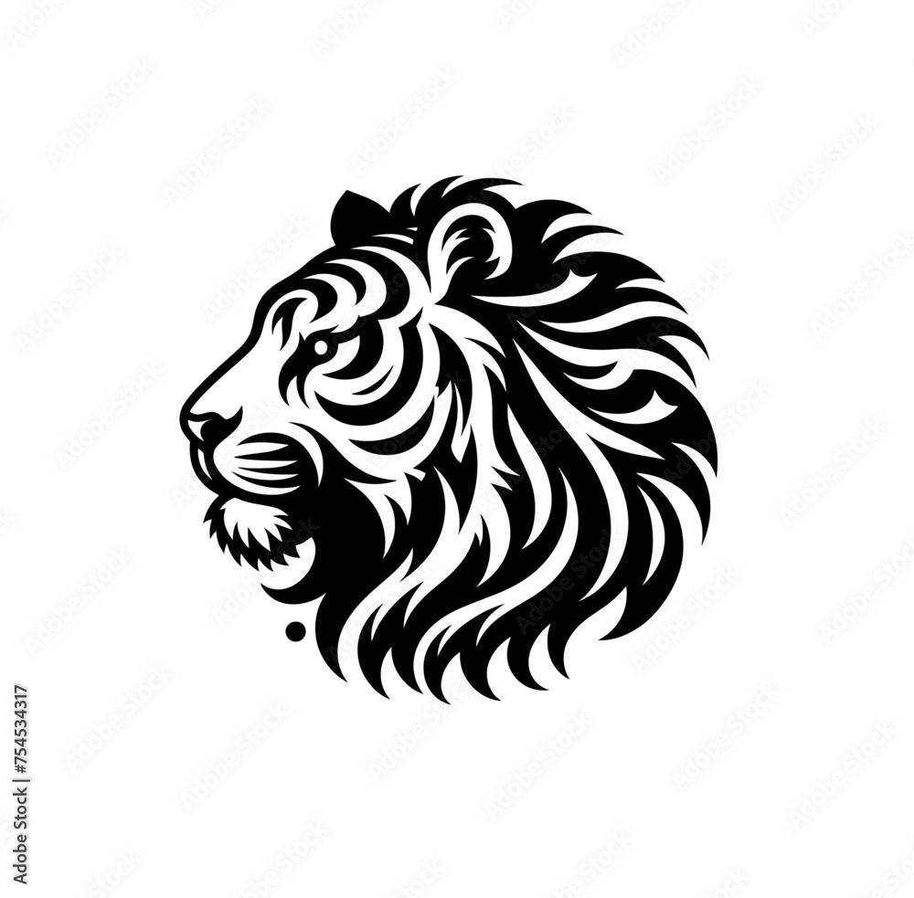 beautiful monochrome tiger illustration