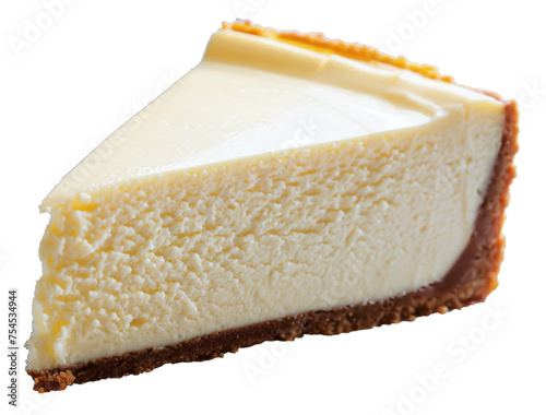 Classic creamy cheesecake slice, cut out - stock png.