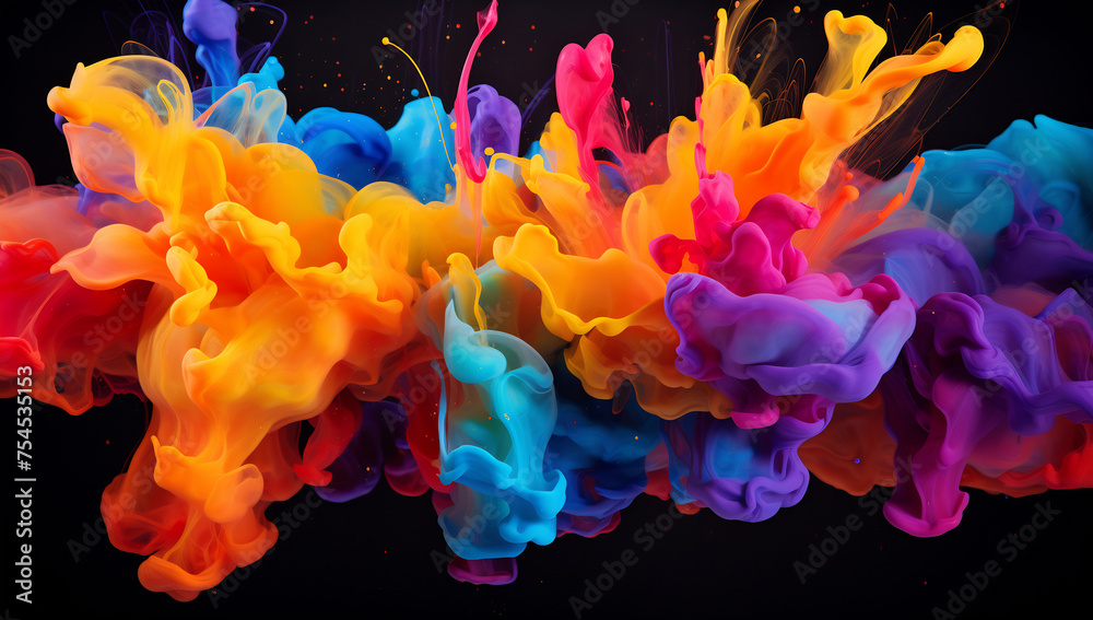 Fototapeta premium Ethereal Color Dance in Darkness