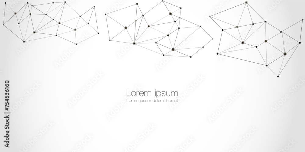 Abstract technology Network nodes, digital connection background with polygonal shapes on white Vector. science technology, data structure, connected points, web. Abstract technology Network nodes, digital connection background with polygonal shapes on white Vector. science technology, data structure, connected points, web.