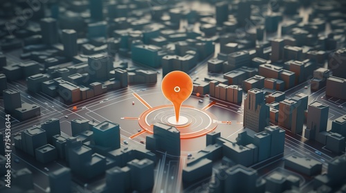 Geofencing Technology. A Stylized Miniature