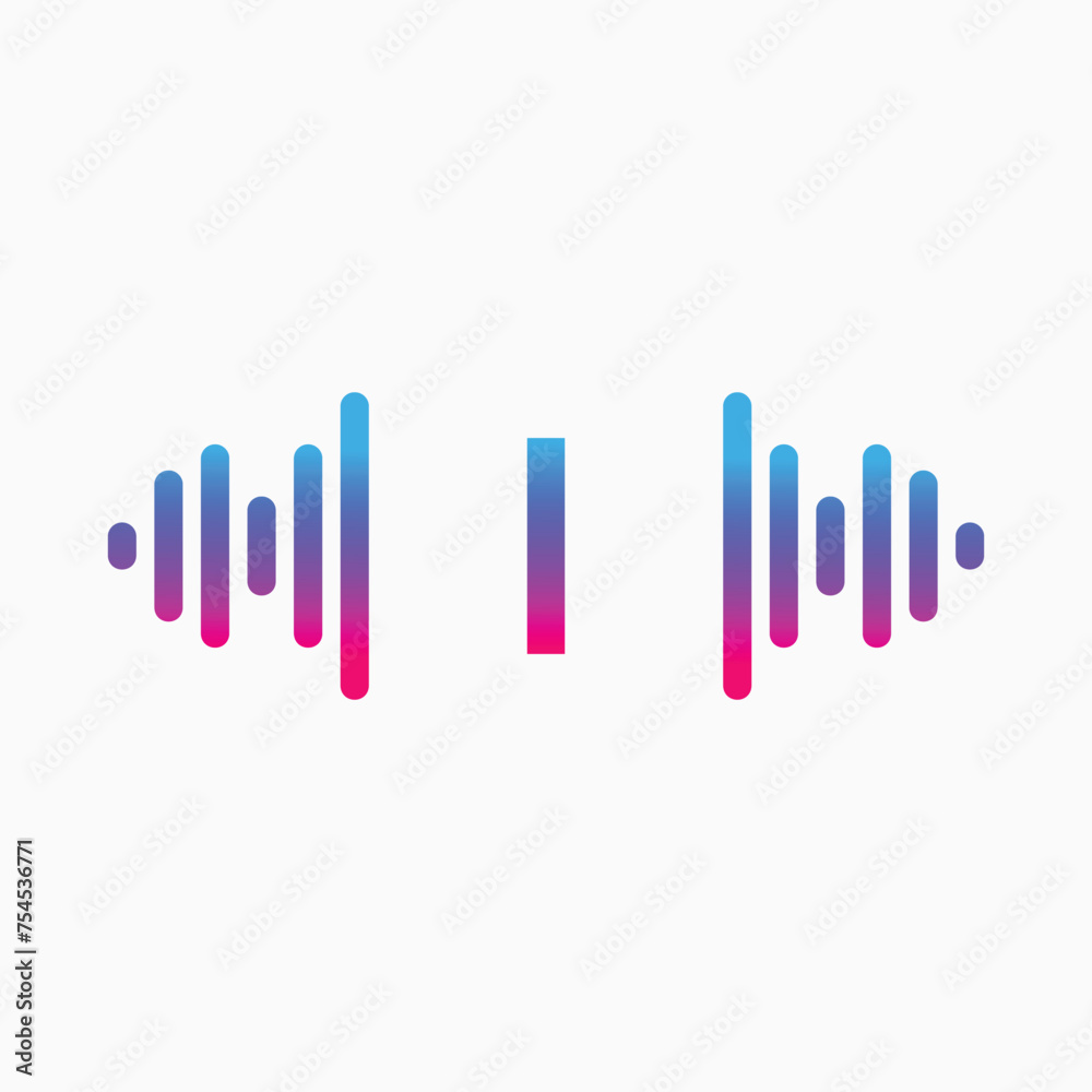 I letter with Pulse music player element. Logo template electronic music, equalizer, store, dj, nightclub, disco. Audio wave logo concept, Multimedia Technology themed, Abstract Shape vector I letter with Pulse music player element. Logo template electronic music, equalizer, store, dj, nightclub, disco. Audio wave logo concept, Multimedia Technology themed, Abstract Shape vector