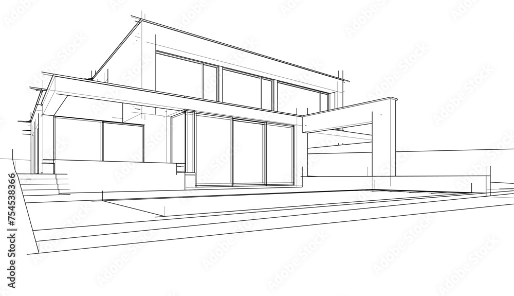 house architectural 3d sketch	
