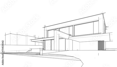 house architectural 3d sketch 