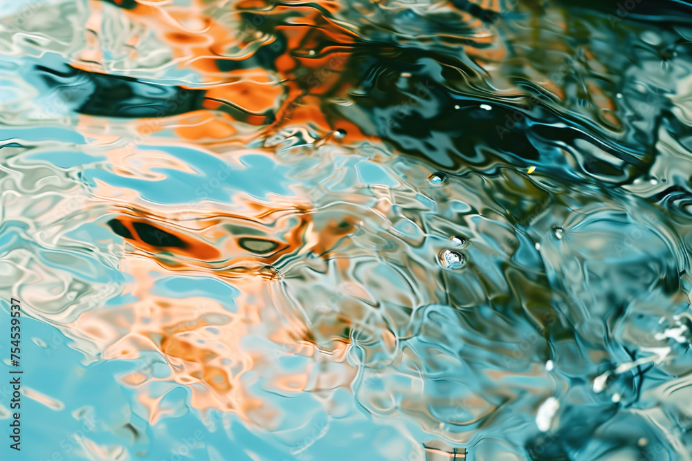 © Degimages - Abstract reflections in water, capturing fragmented images.