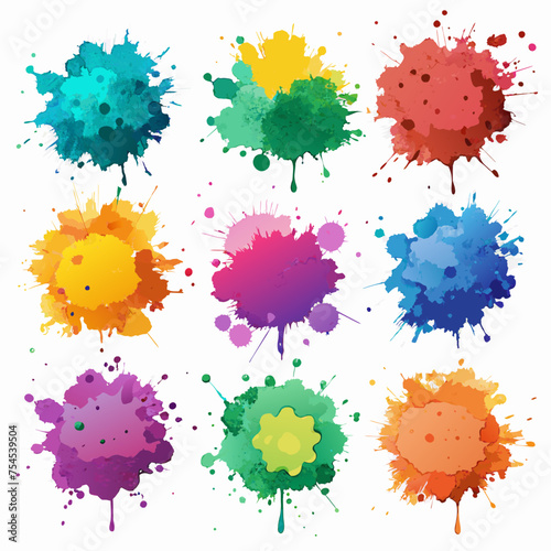set of colorful splashes