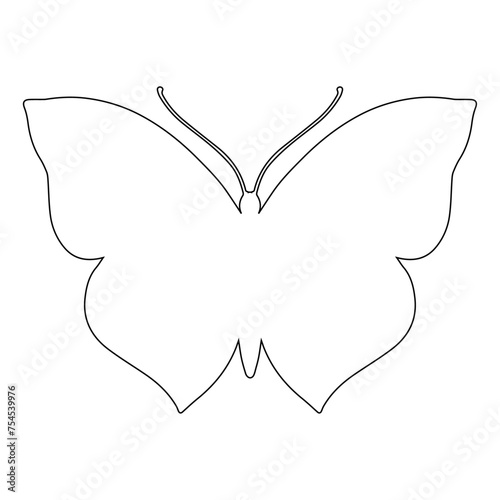 Outline of a butterfly insect. Vector graphics.