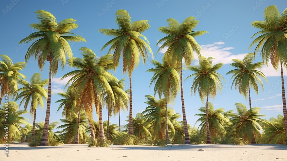 Large Tropic Palm Trees Shapes Cutout Background