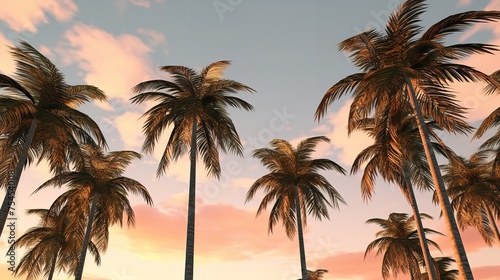 Large Tropic Palm Trees Shapes Cutout Background