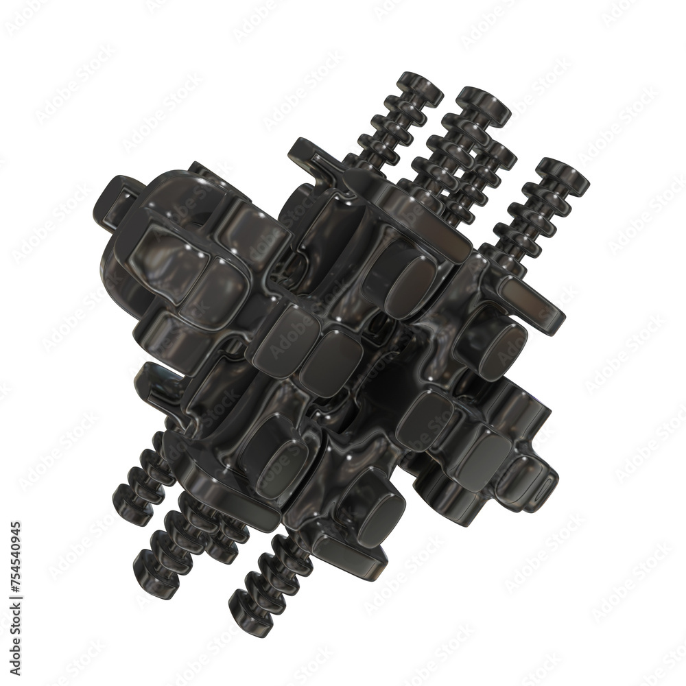Metal abstract object,3d render Metal abstract object,3d render