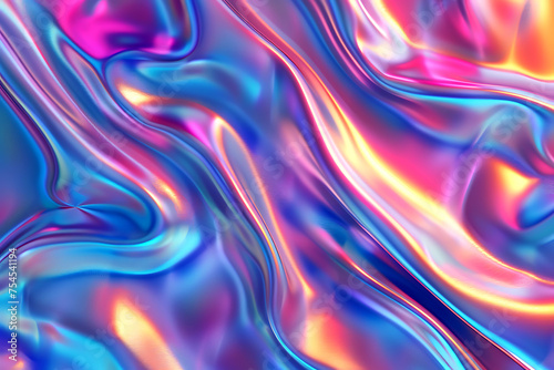Satin Textile Waves in a Neon colors. Luxurious satin textiles in bright neon colors. Horizontal photo
