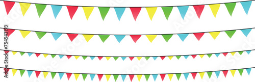 Rectangular colourful party banners strip