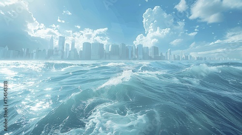 A virtual reality experience allowing users to explore scenarios of sea level rise and its impacts.