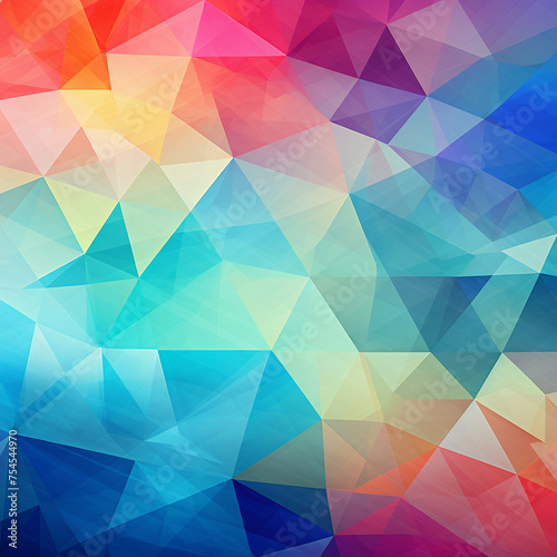Rainbow colored low poly abstract background Free image