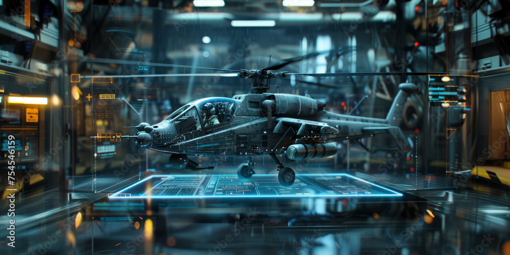 Helicopter Hologram. Military and Technology Concept. Interface element. Helicopter Hologram. Military and Technology Concept. Interface element.