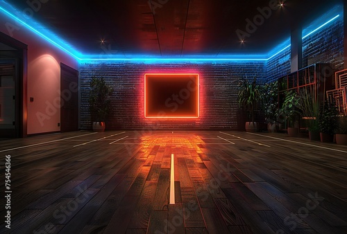 3 d illustration of abstract neon lights background © therealnodeshaper