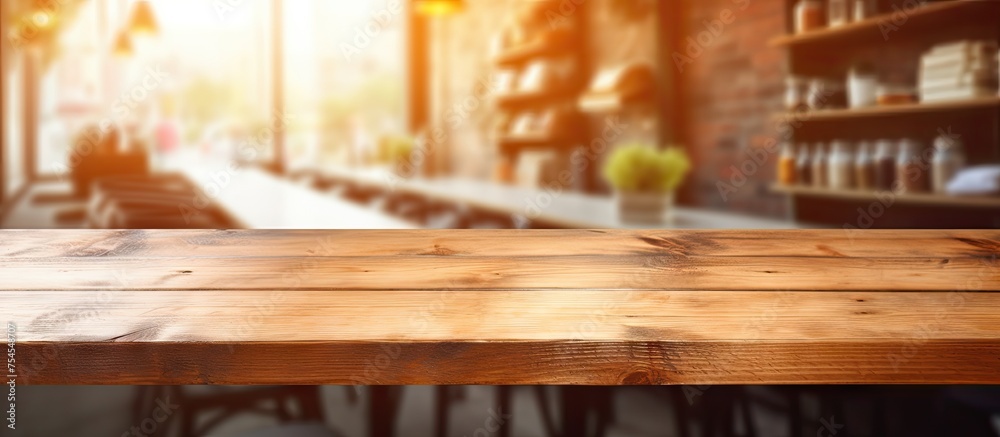 Rustic Wooden Table Setting with Soft Blurred Bokeh Background for Product Display Rustic Wooden Table Setting with Soft Blurred Bokeh Background for Product Display