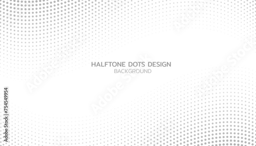 Abstract halftone gray dots gradient on white background  Curved twisted slanting design or waved lines pattern  Templates for business cards  brochures  posters  covers.