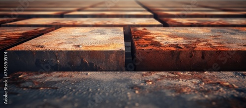 Rustic Close-Up of Weathered Metal Structure with Chipped Paint and Rust Spots