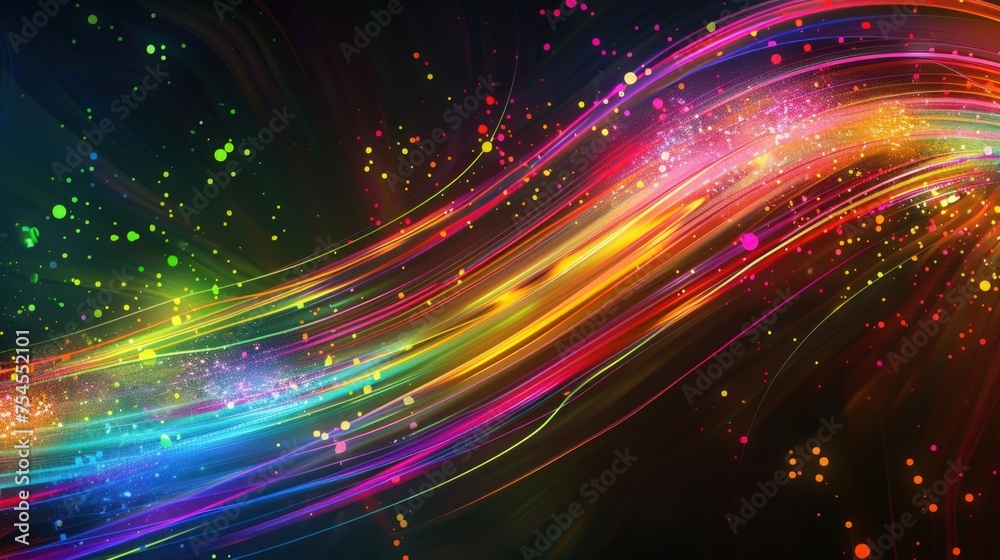 Rainbow color background with dark background. Generate AI image