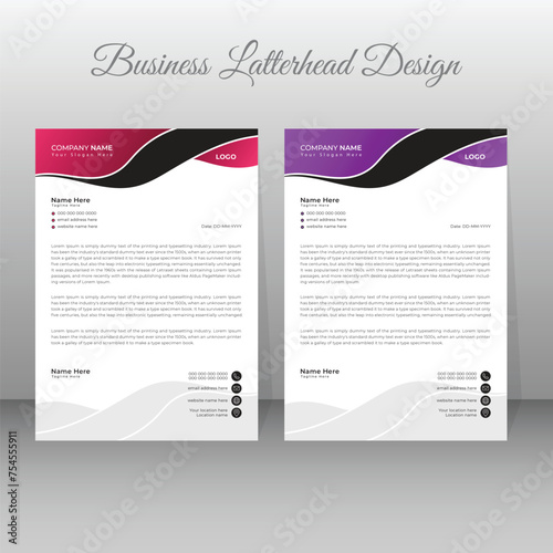 Creative Corporate Latter head design, Business latter head Pad Design, New modern digital professional and creative latter head customizable template design.