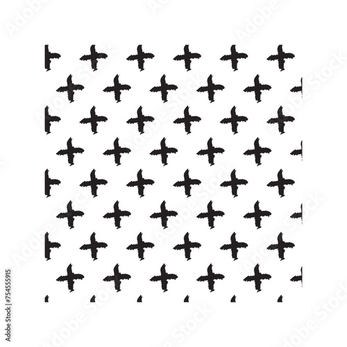 Vector seamless pattern with drawn crosses on a transparent background.