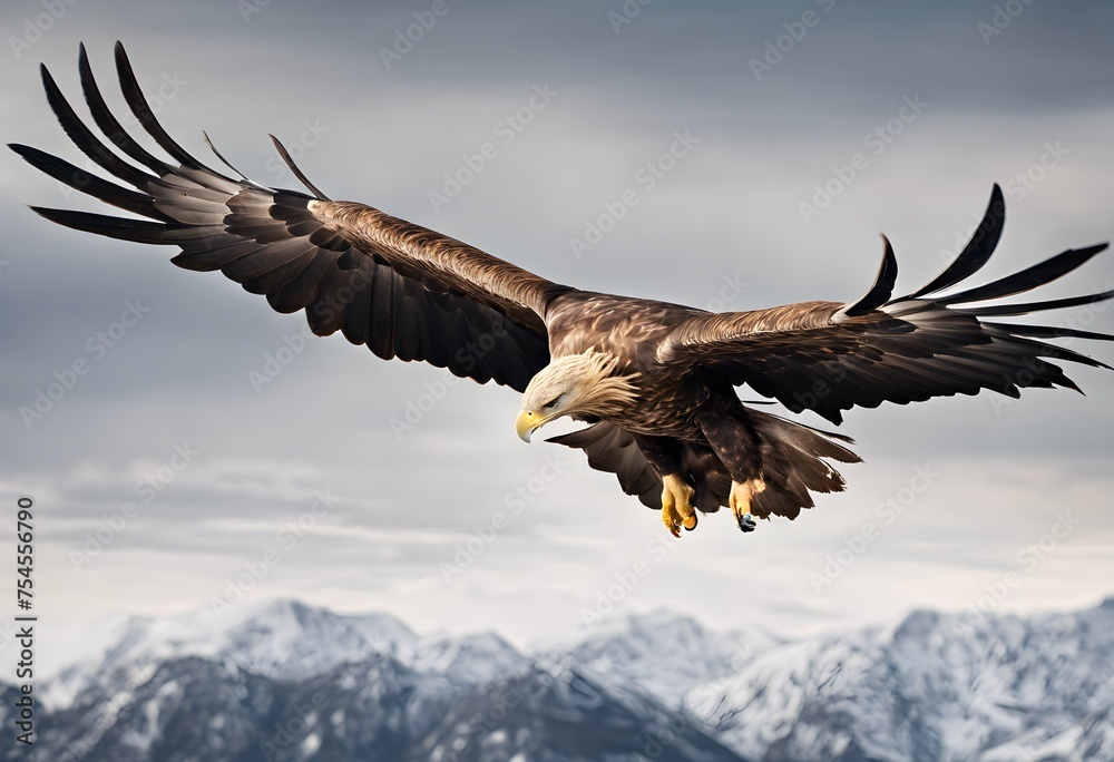 Obraz premium A view of a White Tailed Eagle in Flight