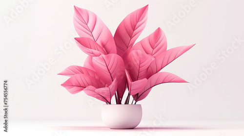 White background with pink leaf and plants , wedding cards, bridal shower or other party invitation cards, Place for text. Flat lay, top view.