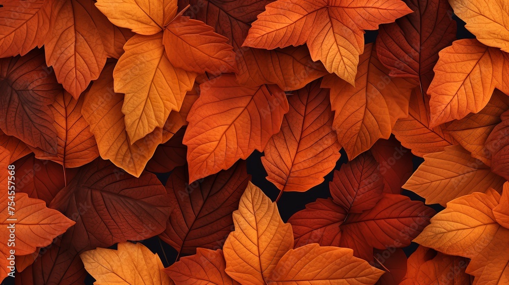 Seamless Pattern with Autumn Leaves Wallpaper