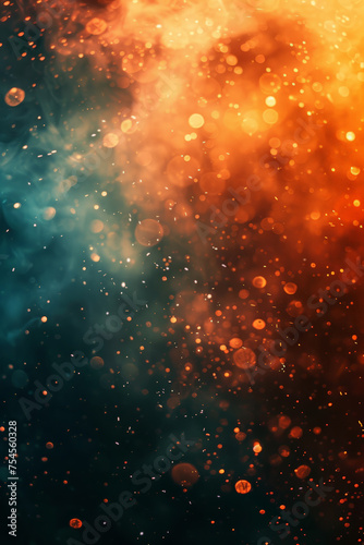 Abstract bokeh background, red and green colours on dark background. Suitable for Christmas and New Year themes © VaCity