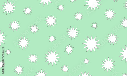 vector green seamless pattern with retro elements for wallpaper, packaging, wrapping paper, etc
