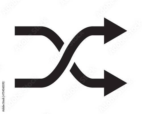 vector shuffle icon for media music player