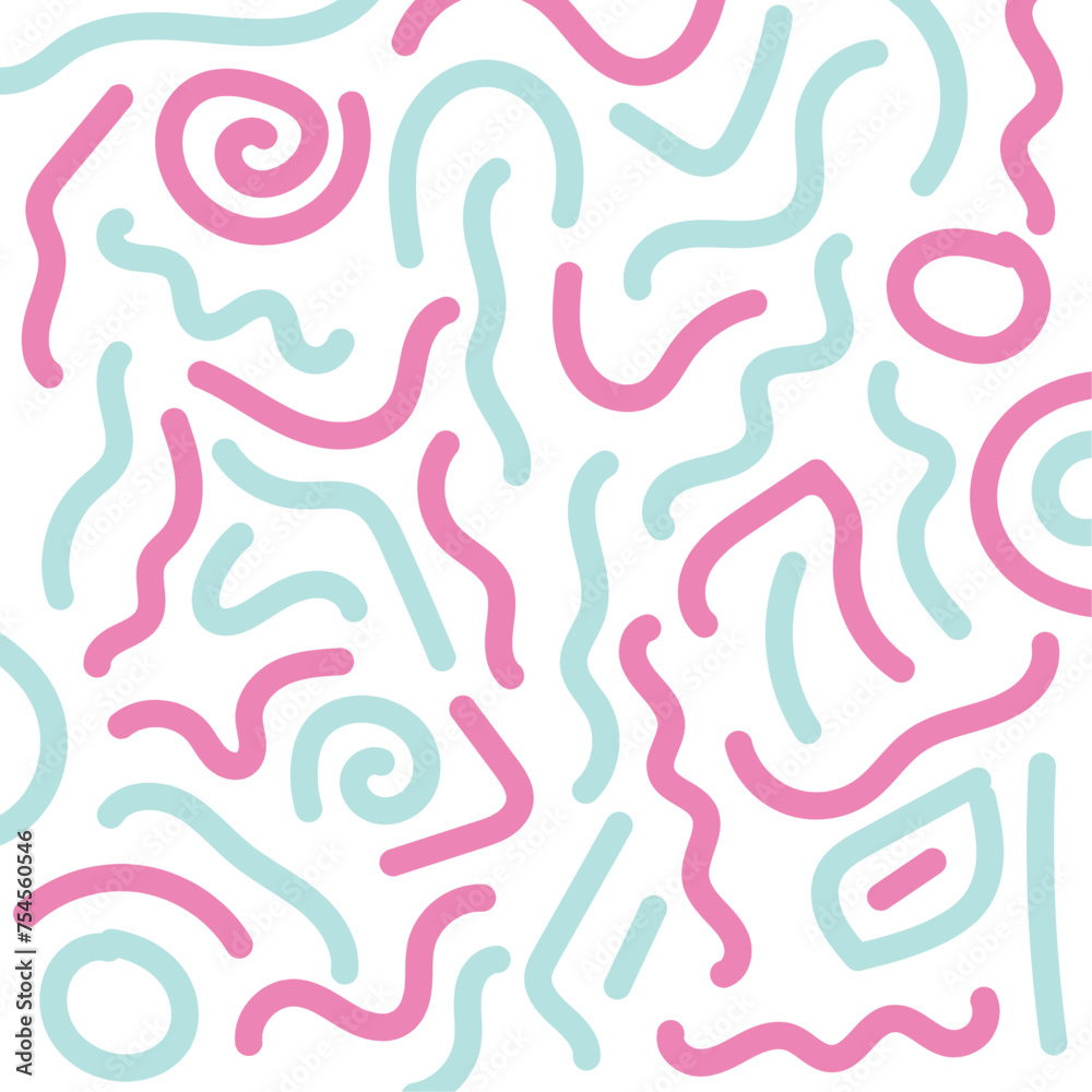 vector pink and blue random hand drawn doodle pattern for background, wallpaper, packaging, wrapping paper, etc. vector pink and blue random hand drawn doodle pattern for background, wallpaper, packaging, wrapping paper, etc.