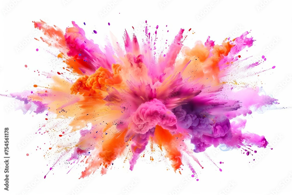 Obraz premium Explosive border Dynamic and colorful Isolated on a white background Impact and energy