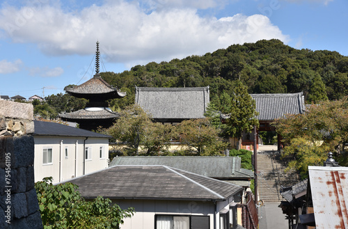 叡福寺 西方院からの遠景 大阪府南河内郡太子町