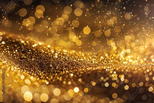 Gold sparkling holiday decoration Luxurious glitter Festive elegance Magic dust