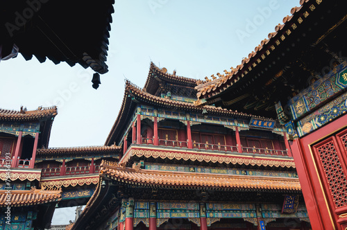 Pavilion of Eternal Happiness in Yonghe Temple commonly called Lama Temple in Beijing, China photo