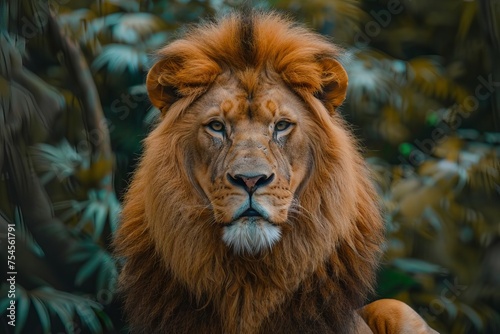 Majestic lion portrait Regal and powerful King of the jungle Wildlife dominance