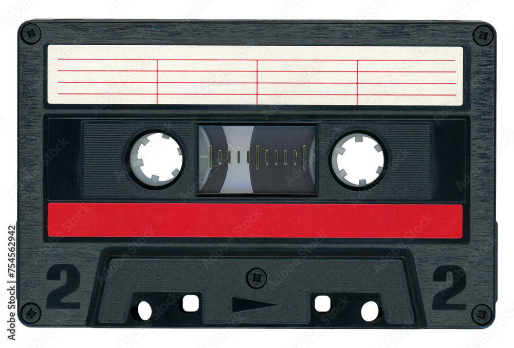 black magnetic tape cassette transparent PNG