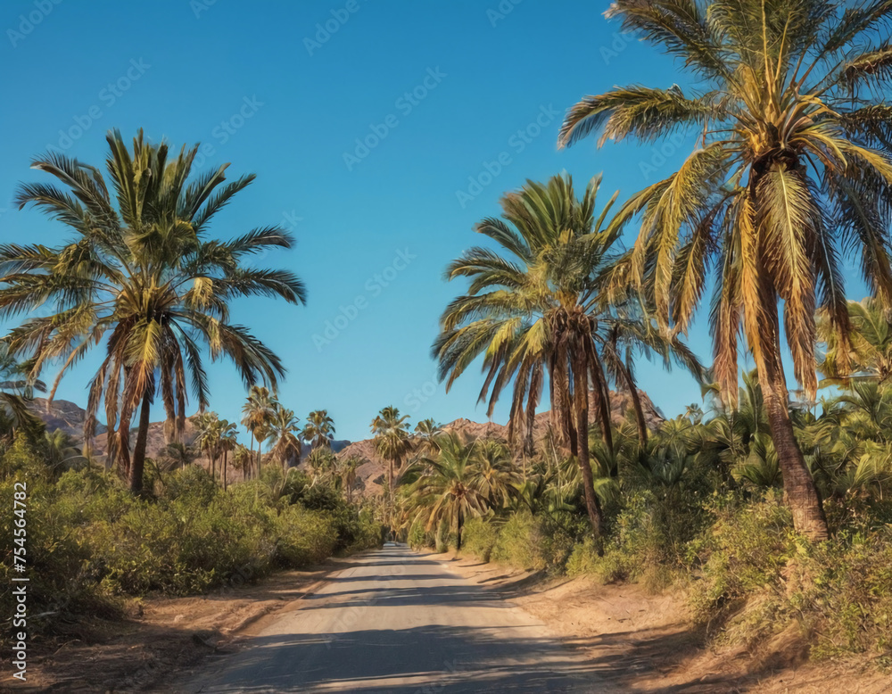 palms trees on an islan