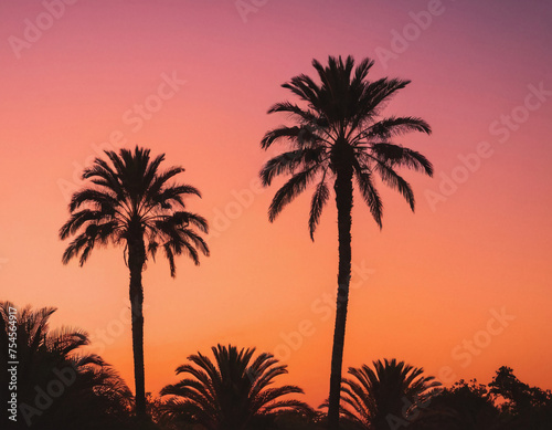 palm trees at sunset © Erdem