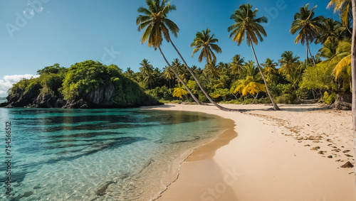 Gorgeous beach on Fiji island resort recreation   © tanya78